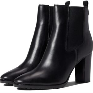 NIB Lauren Ralph Lauren Mylah Leather Chelsea Boots 6.5 Block Heels Pull-On